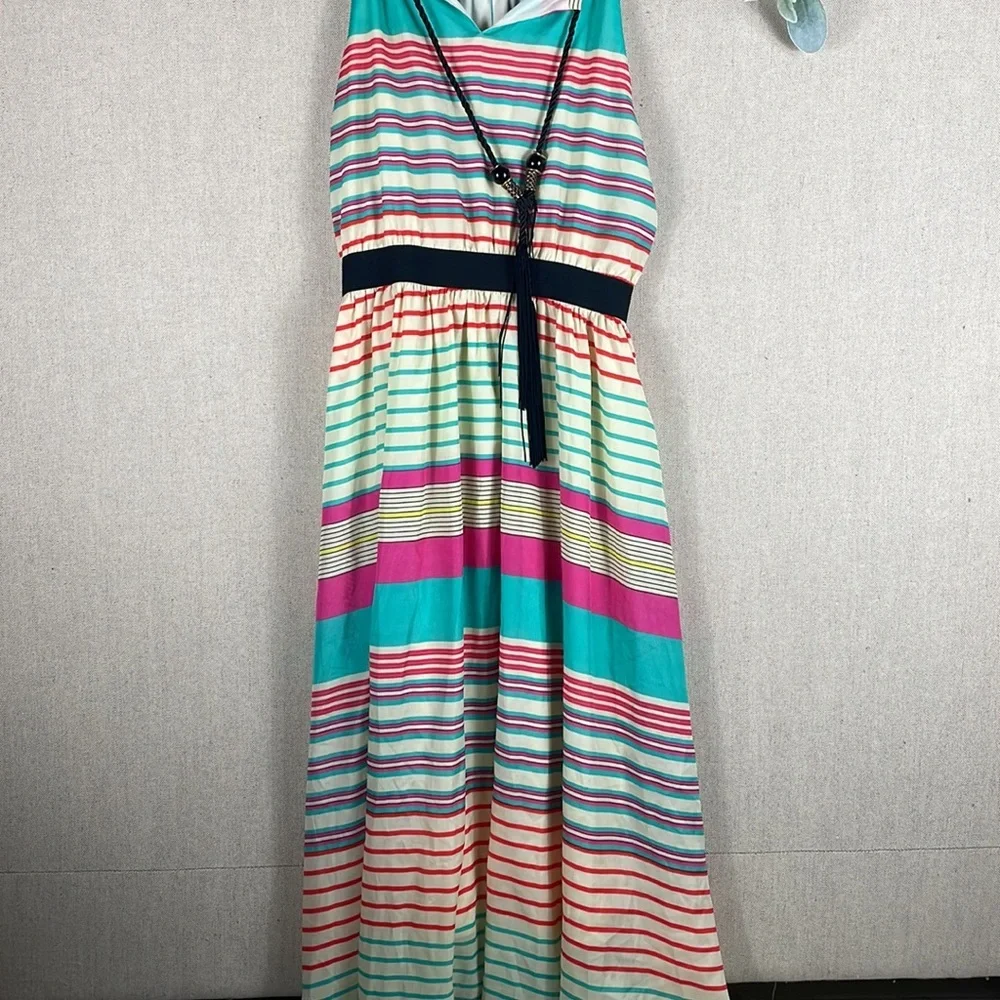 Gibson Latimer > Striped Maxi Dress Medium - Picture 9 of 9